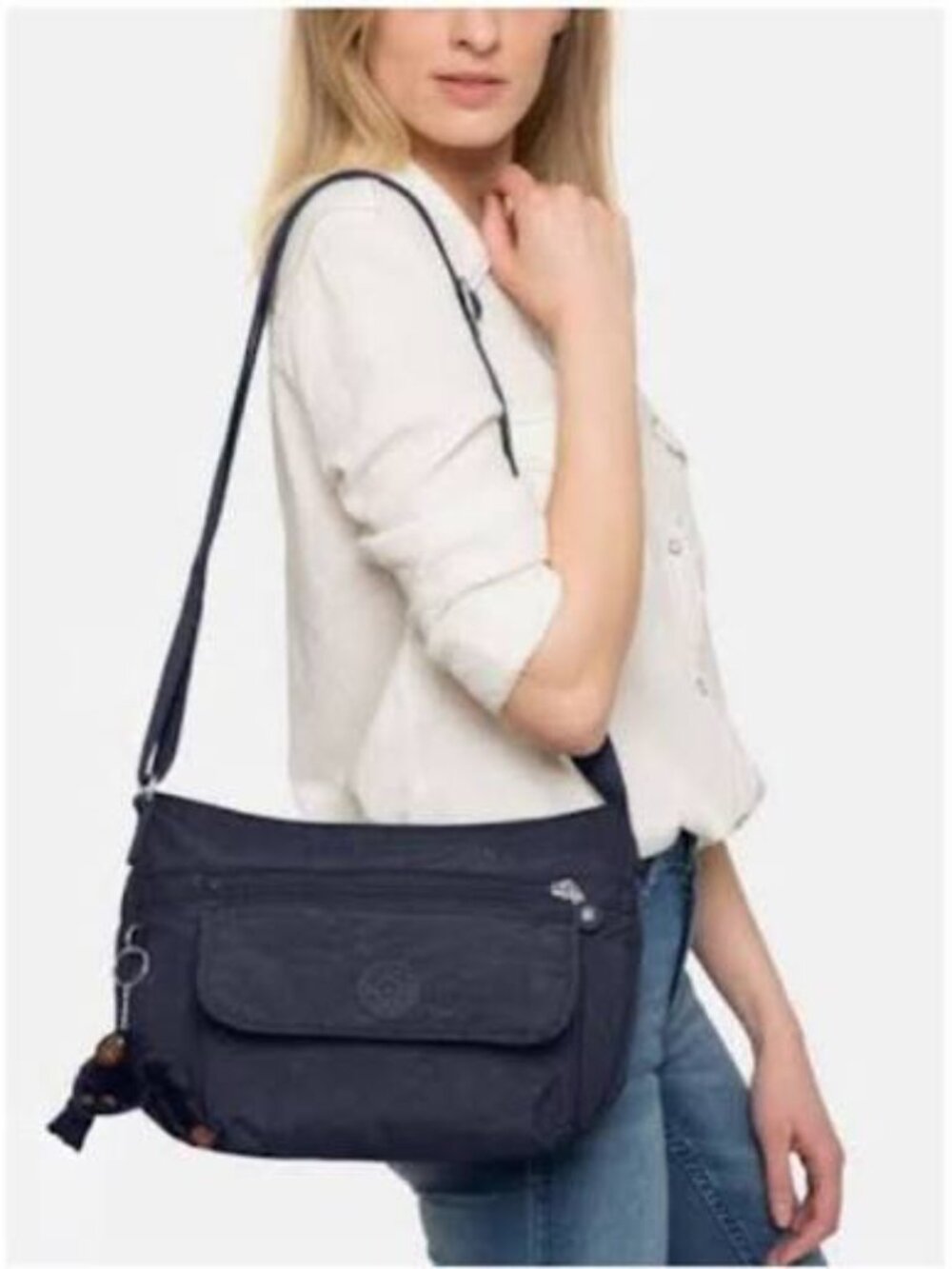Kipling Syro Medium Size Multipocket Crossbody Bag in Black